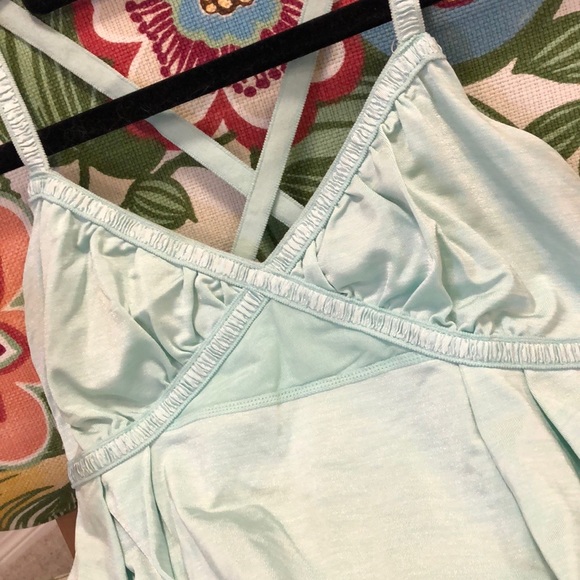 Teal lululemon ruched cross back strap tank - Picture 1 of 5
